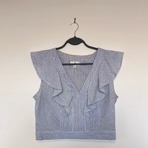 Cropped Sleeveless Seersucker Top
